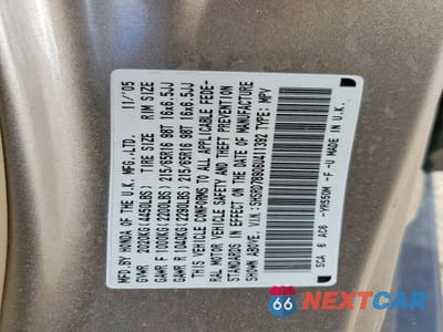 Zdjęcie 13 z 13 samochodu: 2006 HONDA CR-V SE VIN:SHSRD78906U411392 - miniatura