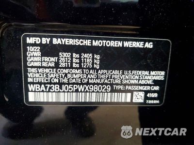 Zdjęcie 12 z 12 samochodu: 2023 BMW 540 XI VIN:WBA73BJ05PWX98029 - miniatura