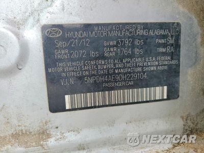 Zdjęcie 13 z 13 samochodu: 2013 HYUNDAI ELANTRA LIMITED VIN:5NPDH4AE9DH229104 - miniatura