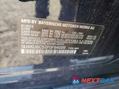 Zdjęcie 12 z 12 samochodu: 2015 BMW X6 XDRIVE50I VIN:5UXKU6C52F0F94009 - miniatura