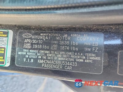 Zdjęcie 12 z 12 samochodu: 2011 HYUNDAI ACCENT GLS VIN:KMHCN4AC6BU534433 - miniatura