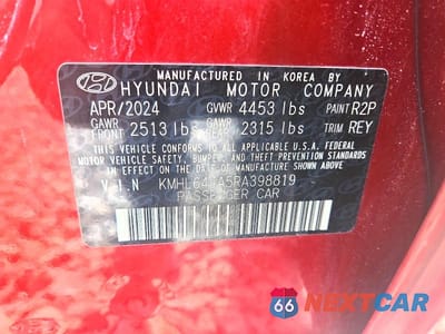 Zdjęcie 13 z 13 samochodu: 2024 HYUNDAI SONATA SEL VIN:KMHL64JA5RA398819 - miniatura