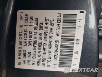 Zdjęcie 13 z 13 samochodu: 2010 HONDA ACCORD LXP VIN:1HGCP2F4XAA175254 - miniatura