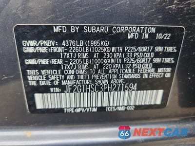 Zdjęcie 13 z 13 samochodu: 2023 SUBARU CROSSTREK SPORT VIN:JF2GTHSC3PH271594 - miniatura