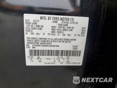 Zdjęcie 14 z 14 samochodu: 2015 FORD EXPLORER XLT VIN:1FM5K7D84FGA08168 - miniatura