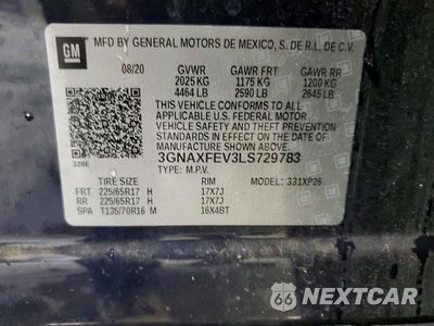 Zdjęcie 13 z 13 samochodu: 2020 CHEVROLET EQUINOX VIN:3GNAXFEV3LS729783 - miniatura