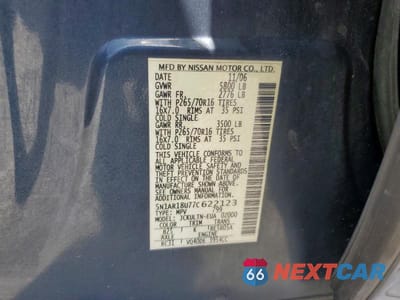 Zdjęcie 12 z 12 samochodu: 2007 NISSAN PATHFINDER S VIN:5N1AR18U77C622123 - miniatura