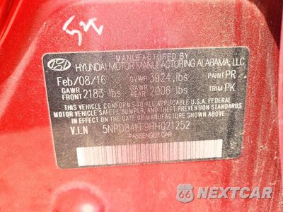Zdjęcie 12 z 12 samochodu: 2017 HYUNDAI ELANTRA LIMITED VIN:5NPD84LF9HH021252 - miniatura