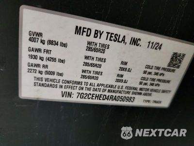Zdjęcie 12 z 12 samochodu: 2024 TESLA CYBERTRUCK VIN:7G2CEHED4RA050983 - miniatura