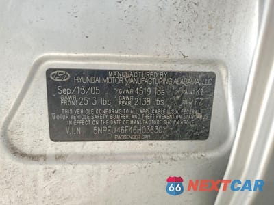 Zdjęcie 12 z 12 samochodu: 2006 HYUNDAI SONATA GLS V6 VIN:5NPEU46F46H036301 - miniatura