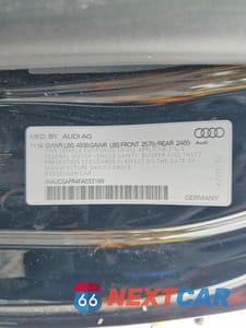 Zdjęcie 13 z 13 samochodu: 2015 AUDI S5 PREMIUM PLUS VIN:WAUCGAFR4FA033166 - miniatura
