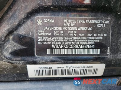 Zdjęcie 12 z 12 samochodu: 2011 BMW 328 XI SULEV VIN:WBAPK5C58BA662691 - miniatura