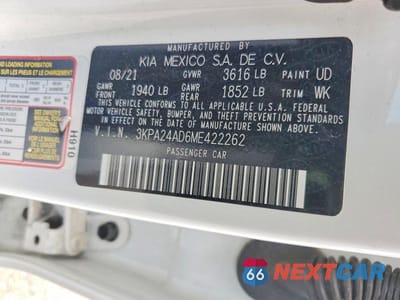 Zdjęcie 12 z 12 samochodu: 2021 KIA RIO S VIN:3KPA24AD6ME422262 - miniatura