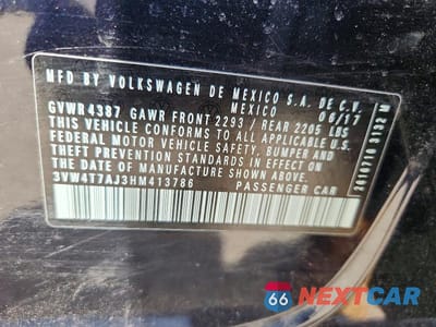 Zdjęcie 12 z 12 samochodu: 2017 VOLKSWAGEN JETTA GLI VIN:3VW4T7AJ3HM413786 - miniatura