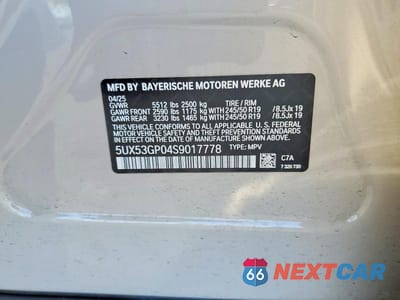 Zdjęcie 12 z 12 samochodu: 2025 BMW X3 30 XDRIVE VIN:5UX53GP04S9017778 - miniatura