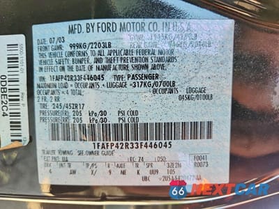 Zdjęcie 12 z 12 samochodu: 2003 FORD MUSTANG MACH I VIN:1FAFP42R33F446045 - miniatura