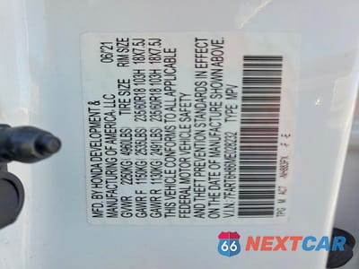 Zdjęcie 14 z 14 samochodu: 2021 HONDA CR-V EXL VIN:7FART6H86ME028232 - miniatura