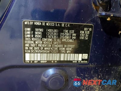 Zdjęcie 12 z 12 samochodu: 2016 HONDA HR-V EX VIN:3CZRU5H58GM713321 - miniatura