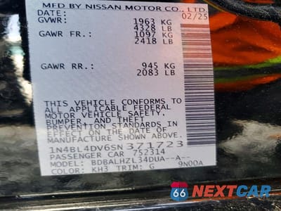 Zdjęcie 12 z 12 samochodu: 2025 NISSAN ALTIMA SV VIN:1N4BL4DV6SN371723 - miniatura