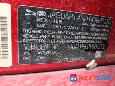 Zdjęcie 13 z 13 samochodu: 2017 JAGUAR XE VIN:SAJAD4BG1HA973132 - miniatura