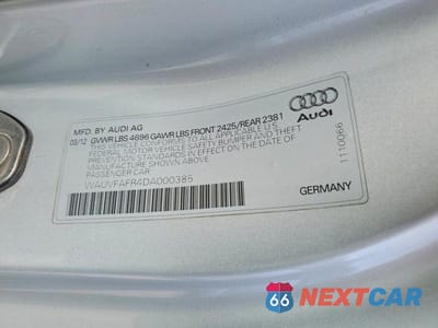 Zdjęcie 12 z 12 samochodu: 2013 AUDI A5 PRESTIGE VIN:WAUVFAFR4DA000385 - miniatura
