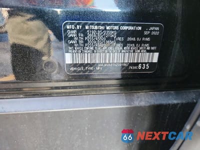Zdjęcie 14 z 14 samochodu: 2022 MITSUBISHI OUTLANDER SEL VIN:JA4J4VA81NZ091867 - miniatura