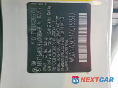 Zdjęcie 12 z 12 samochodu: 2010 BMW 550 I VIN:WBANW5C54ACT56540 - miniatura