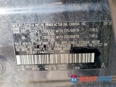 Zdjęcie 13 z 13 samochodu: 2021 TOYOTA RAV4 XSE VIN:2T3E6RFV4MW002332 - miniatura