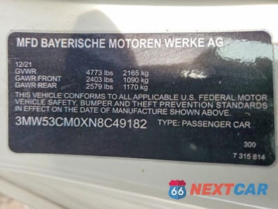 Zdjęcie 12 z 12 samochodu: 2022 BMW M240XI VIN:3MW53CM0XN8C49182 - miniatura
