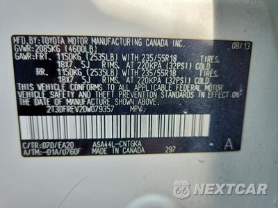 Zdjęcie 13 z 13 samochodu: 2013 TOYOTA RAV4 LIMITED VIN:2T3DFREV2DW079357 - miniatura