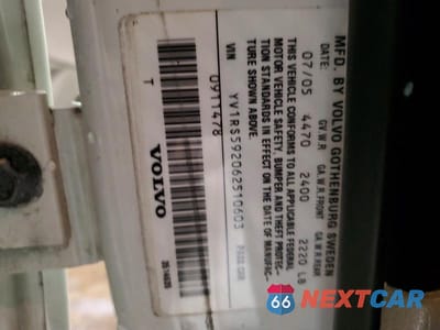 Zdjęcie 12 z 12 samochodu: 2006 VOLVO S60 2.5T VIN:YV1RS592062510603 - miniatura