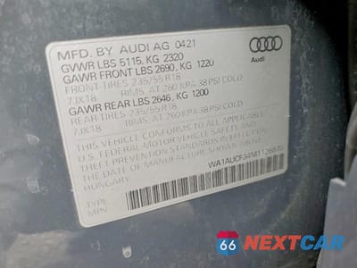 Zdjęcie 13 z 13 samochodu: 2021 AUDI Q3 PREMIUM 40 VIN:WA1AUCF34M1126870 - miniatura