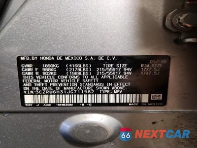 Zdjęcie 14 z 14 samochodu: 2018 HONDA HR-V LX VIN:3CZRU6H31JG711582 - miniatura