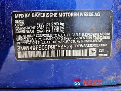 Zdjęcie 12 z 12 samochodu: 2023 BMW M340I VIN:3MW49FS09P8D54524 - miniatura