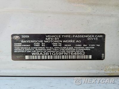 Zdjęcie 12 z 12 samochodu: 2015 BMW 320 I VIN:WBA3B1G59FNT64862 - miniatura