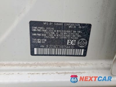 Zdjęcie 13 z 13 samochodu: 2019 SUBARU CROSSTREK PREMIUM VIN:JF2GTACC1K8354410 - miniatura