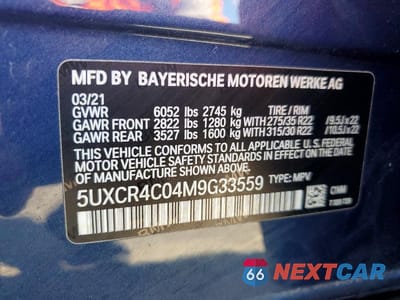 Zdjęcie 13 z 13 samochodu: 2021 BMW X5 SDRIVE 40I VIN:5UXCR4C04M9G33559 - miniatura