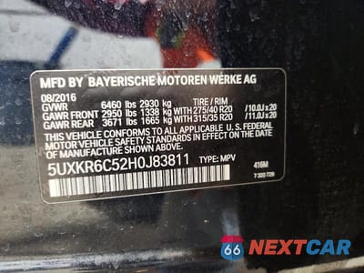 Zdjęcie 13 z 13 samochodu: 2017 BMW X5 XDRIVE50I VIN:5UXKR6C52H0J83811 - miniatura