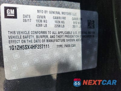 Zdjęcie 12 z 12 samochodu: 2017 CHEVROLET MALIBU PREMIER VIN:1G1ZH5SX4HF287111 - miniatura