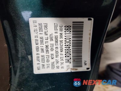 Zdjęcie 13 z 13 samochodu: 2003 HONDA CR-V LX VIN:JHLRD68463C011368 - miniatura