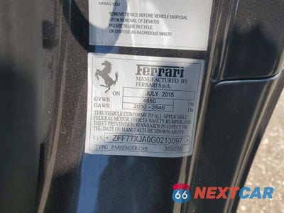 Zdjęcie 12 z 12 samochodu: 2016 FERRARI CALIFORNIA T VIN:ZFF77XJA0G0213097 - miniatura