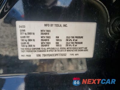 Zdjęcie 13 z 13 samochodu: 2023 TESLA MODEL Y VIN:7SAYGAEE3PF770202 - miniatura