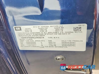Zdjęcie 13 z 13 samochodu: 2012 GMC ACADIA DENALI VIN:1GKKVTED5CJ363274 - miniatura