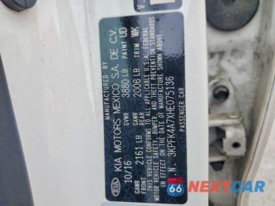 Zdjęcie 13 z 13 samochodu: 2017 KIA FORTE LX VIN:3KPFK4A7XHE075136 - miniatura