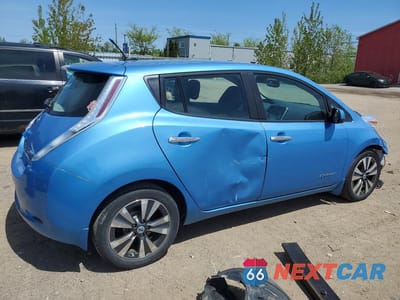 Trzecie zdjęcie samochodu z tyłu: 2014 NISSAN LEAF S 5DR VIN:1N4AZ0CP9EC336387 - miniatura