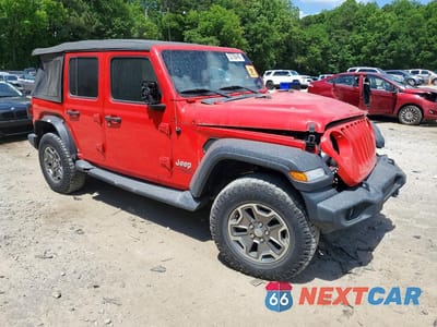 Czwarte zdjęcie samochodu z boku: 2018 JEEP WRANGLER UNLIMITED SPORT VIN:1C4HJXDG8JW158987 - miniatura