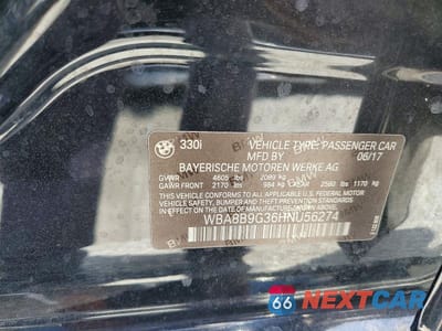 Zdjęcie 12 z 12 samochodu: 2017 BMW 330 I VIN:WBA8B9G36HNU56274 - miniatura