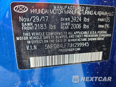 Zdjęcie 12 z 12 samochodu: 2018 HYUNDAI ELANTRA SEL VIN:5NPD84LF7JH299945 - miniatura