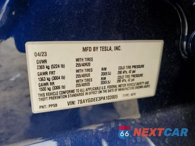 Zdjęcie 13 z 13 samochodu: 2023 TESLA MODEL Y VIN:7SAYGDEE3PA103905 - miniatura