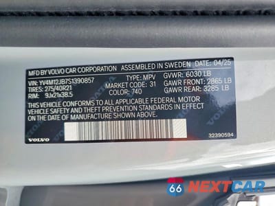 Zdjęcie 13 z 13 samochodu: 2025 VOLVO XC90 PLUS VIN:YV4M12JB7S1390857 - miniatura